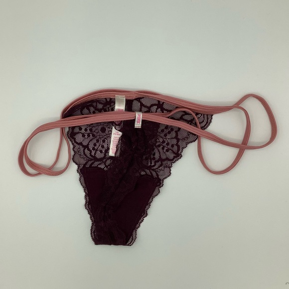 New Victoria’s Secret PINK Strappy Lace Thong Panties - Large - Picture 2 of 3